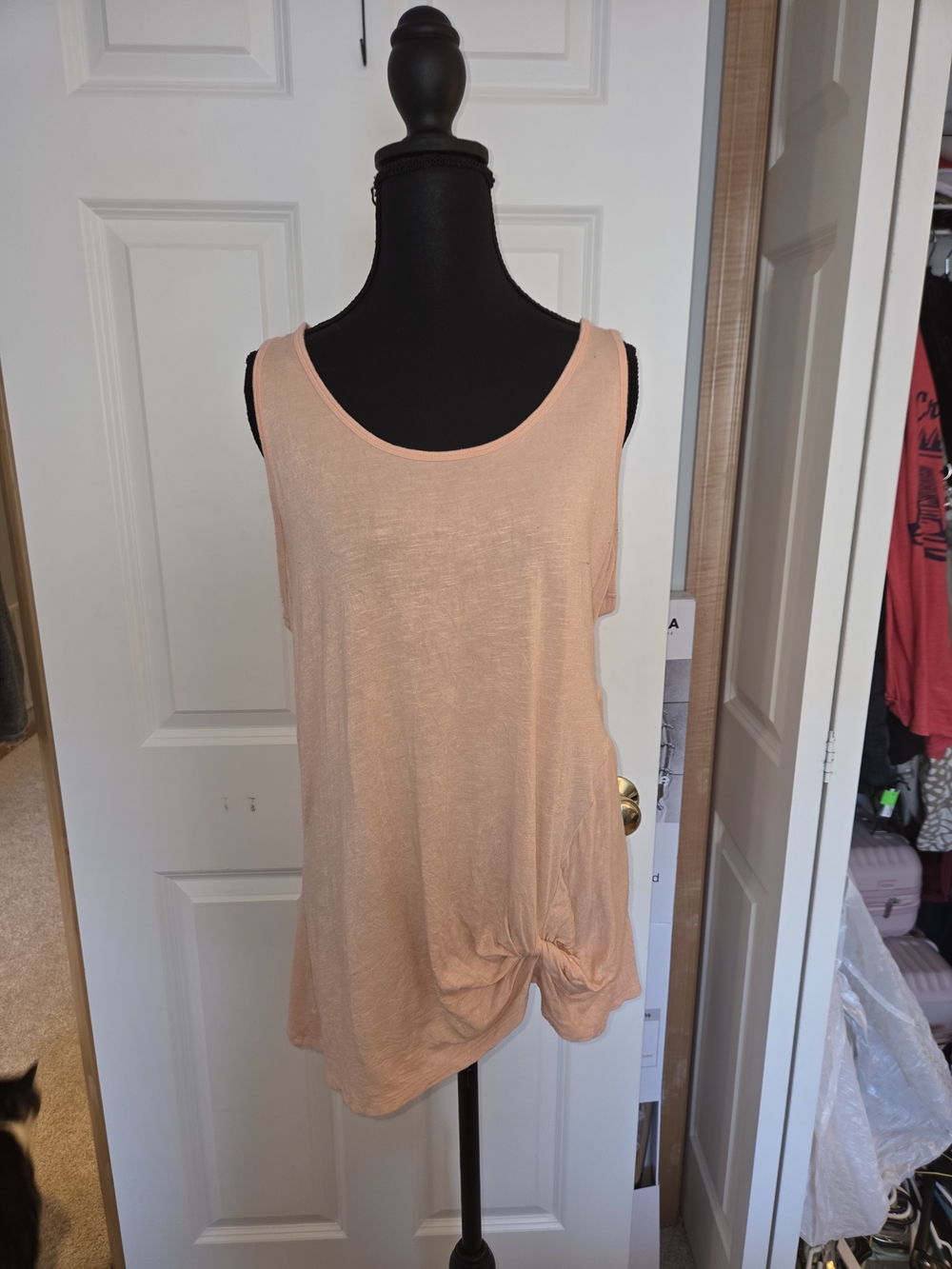 Maurices Soft Peach Knot-Detail Sleeveless Tank